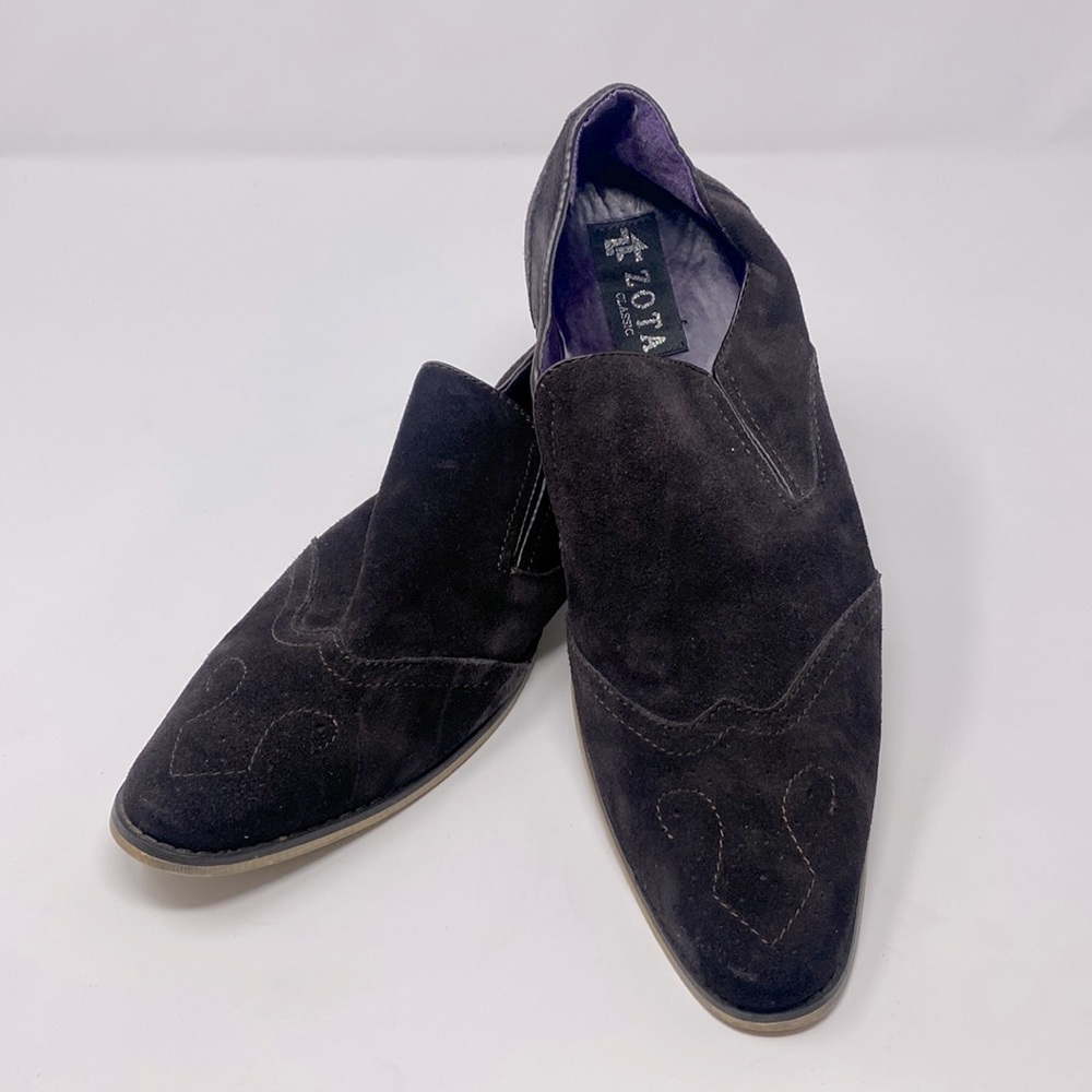 Zota Classic Brown Suede Leather Slip On Western Dress Shoes Men’s Size 9